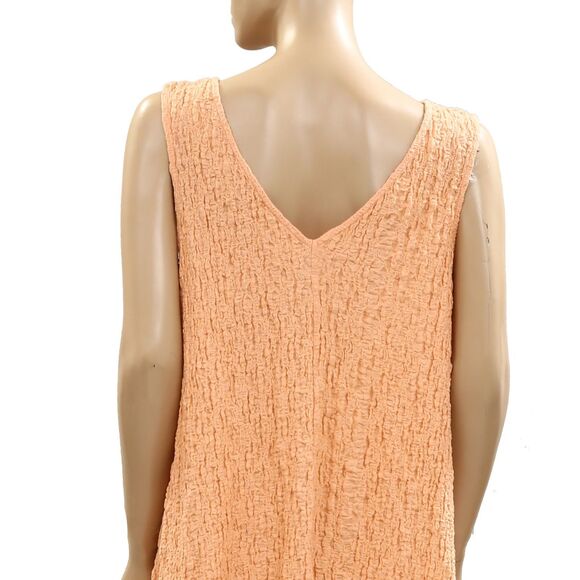 Free People Free Est Aida Maxi Dress A Line Crinkle Knit Sleeveless L New 284435 - Picture 8 of 9